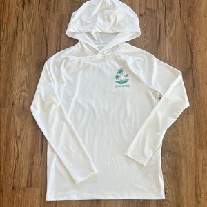 Abercrombie White Hoodie with Teal Palm Tree Logo